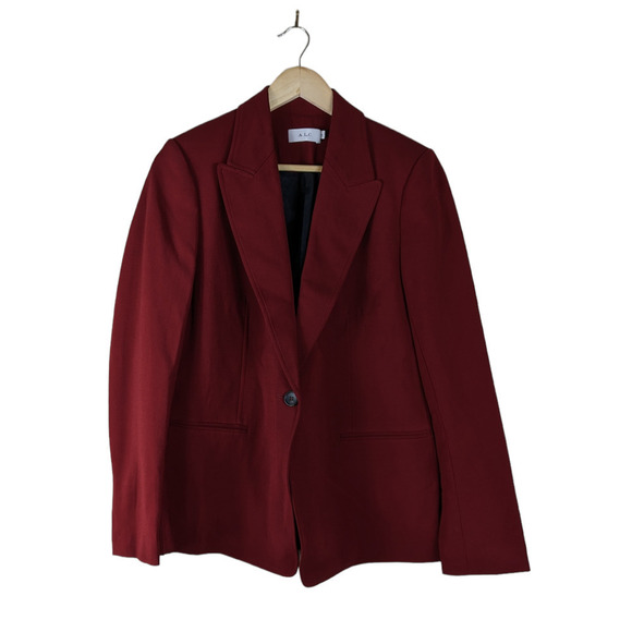 A.L.C. Jackets & Blazers - A.L.C. ALC Womens Blazer 6 Red Wool Button Up Front Pockets Unlined Jacket